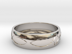 Size 11 Ring engraved in Rhodium Plated Brass