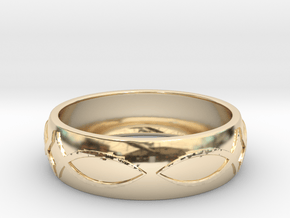 Size 9 Ring  in 14k Gold Plated Brass