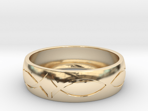 Size 9 Ring enraved in 14k Gold Plated Brass
