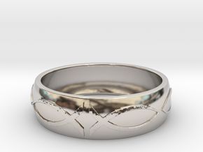 Size 7 Ring  in Rhodium Plated Brass