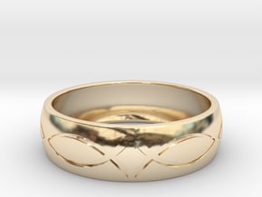 Size 8 Ring engraved in 14k Gold Plated Brass