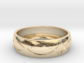 Size 7 Ring engraved in 14k Gold Plated Brass