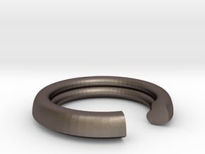 Secret Heart Ring 20 mm x 20 mm in Polished Bronzed Silver Steel