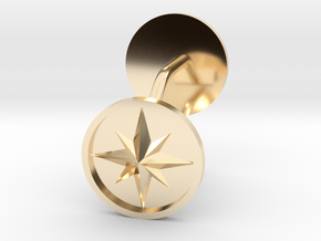 Compass cufflinks in 14k Gold Plated Brass