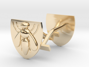 Bee (industry) cufflinks in 14k Gold Plated Brass