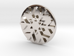 Snowflake Pendant / Keychain in Rhodium Plated Brass