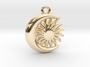 Sun&Moon Pendant in 14k Gold Plated Brass