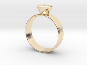Ring with heart in 14k Gold Plated Brass