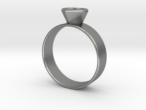 Ring with heart in Natural Silver