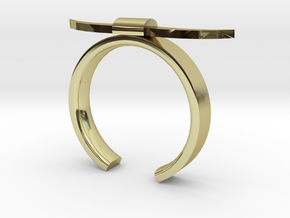 Bull Horn Ring - Sz.6 in 18k Gold Plated Brass