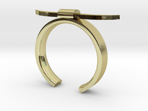 Bull Horn Ring - Sz.7 in 18k Gold Plated Brass