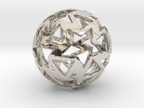 12-star ball in Rhodium Plated Brass
