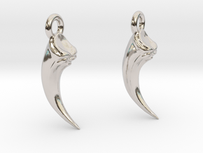 Talon Earings (pair) in Rhodium Plated Brass