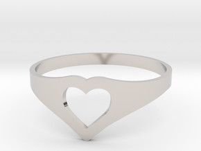 Negative Space Heart Ring (Sz 6) in Platinum