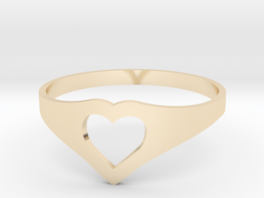 Negative Space Heart Ring (Sz 6) in 14K Yellow Gold