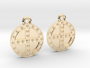 RoundShield Earrings in 14k Gold Plated Brass