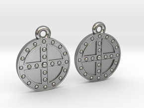 RoundShield Earrings in Natural Silver