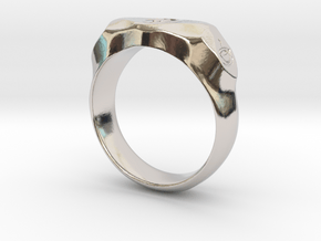 UK m size "Pause" ring, first edition. in Rhodium Plated Brass