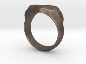 UK m size "Pause" ring, first edition. in Polished Bronzed Silver Steel