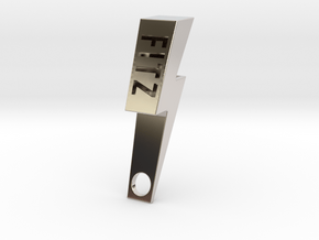 Personalize-able Lightning Bolt Bottle Opener in Rhodium Plated Brass