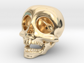 Skull Keychain in 14k Gold Plated Brass