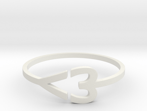 I heart Ring in White Natural Versatile Plastic: 7.5 / 55.5