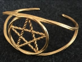 Woven Pentacle cuff/armband in Polished Gold Steel