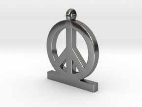 Peace Pendant Women in Polished Silver
