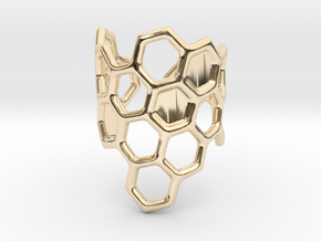 Honeycomb Ring in 14k Gold Plated Brass