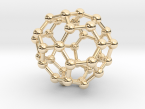 0038 Fullerene c36-10 c2 in 14k Gold Plated Brass