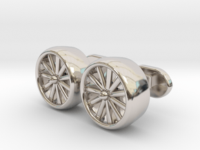 Jet Engine cufflinks in Rhodium Plated Brass