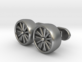 Jet Engine cufflinks in Natural Silver