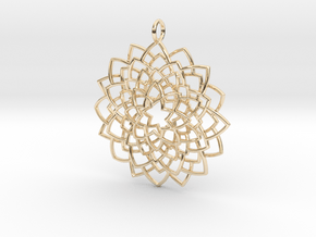 Mandala Flower Necklace in 14K Yellow Gold