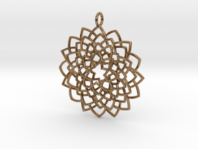 Mandala Flower Necklace in Natural Brass