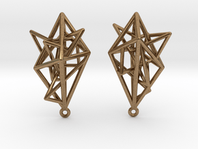Urban Complexity Earrings in Natural Brass