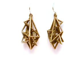 Urban Complexity Earrings in Polished Bronzed Silver Steel