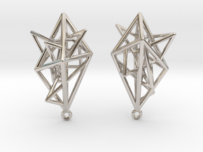 Urban Complexity Earrings in Rhodium Plated Brass