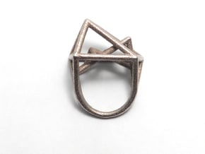 Urban Development Ring in Polished Bronzed Silver Steel