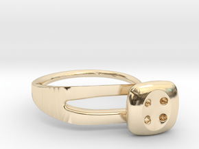 Button Ring Modern in 14K Yellow Gold