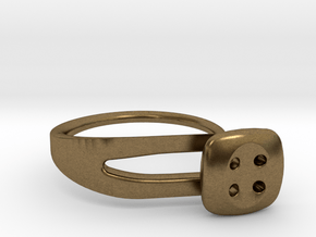 Button Ring Modern in Natural Bronze