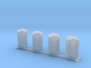 Z Scale Portable Toilet 4pc in Smooth Fine Detail Plastic