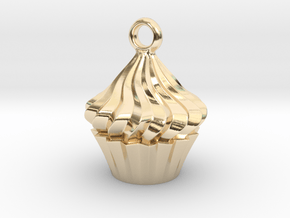 Cupcake Pendant in 14k Gold Plated Brass