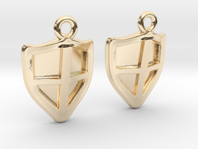 Shield Earrings in 14k Gold Plated Brass