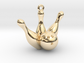 Bowling Pendant in 14k Gold Plated Brass