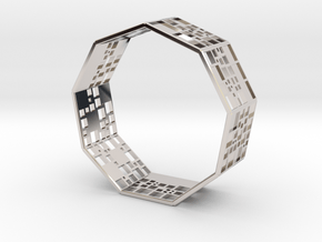 SPSS Bracelet (9 differently dissected squares) in Platinum