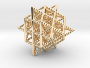Isometric Vector Matrix - 64 Tetrahedron Grid  in 14k Gold Plated Brass