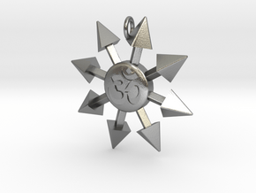 Chaos Star Pendant in Natural Silver