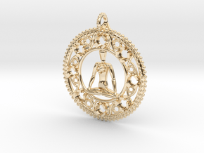 Centered In Meditation Pendant in 14K Yellow Gold