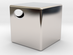 Cube in Rhodium Plated Brass