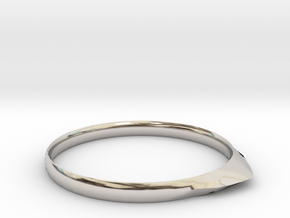 Edge Ring US Size 6 UK Size M in Rhodium Plated Brass